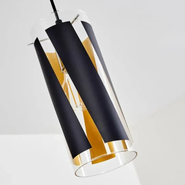 hofstein Suspension Vänersborg Noir, 1 lumière* Lampes En Verre