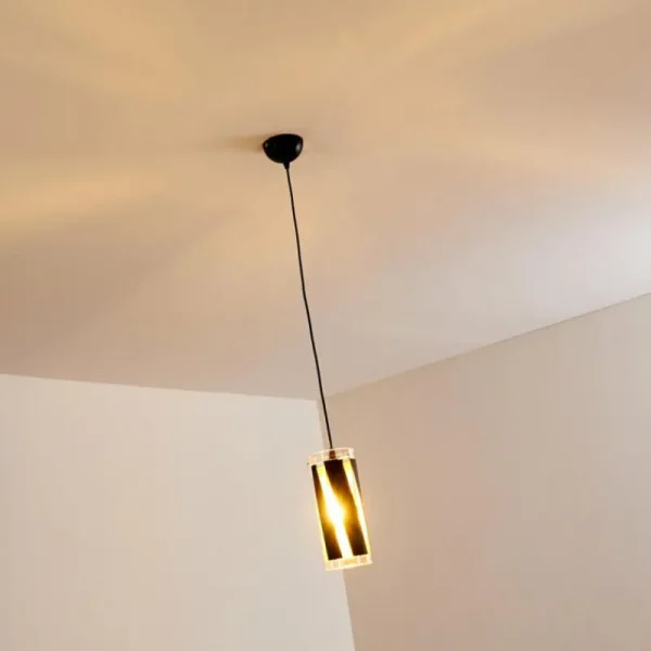 hofstein Suspension Vänersborg Noir, 1 lumière* Lampes En Verre