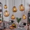 hofstein Suspension Voluntad Laiton, Noir, 6 lumières* Lampes En Verre