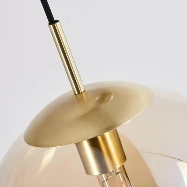 hofstein Suspension Voluntad Laiton, Noir, 6 lumières* Lampes En Verre
