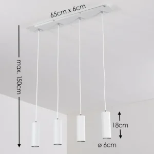 hofstein Suspension Zuoz Blanc, 4 lumières* Lampes Modernes