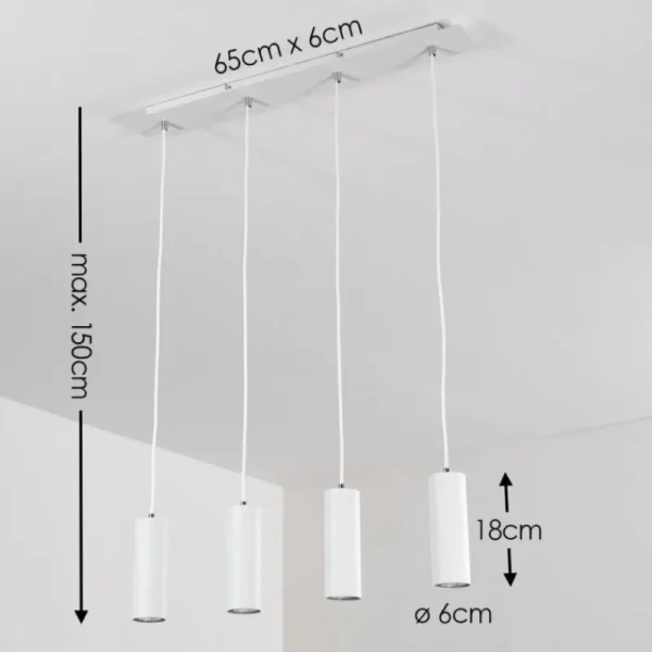 hofstein Suspension Zuoz Blanc, 4 lumières* Lampes Modernes
