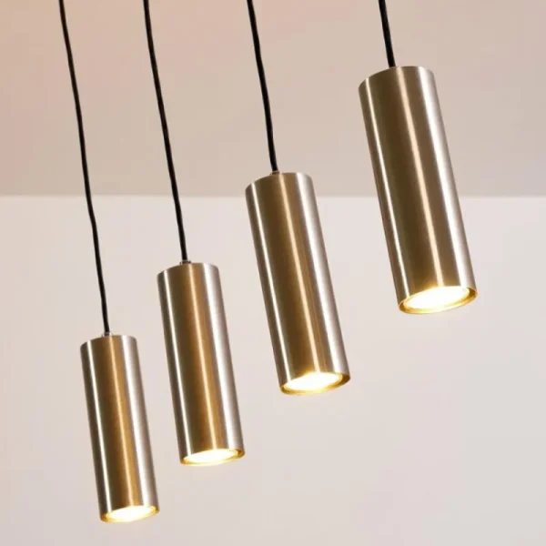hofstein Suspension Zuoz Nickel mat, 4 lumières* Lampes Modernes