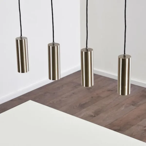 hofstein Suspension Zuoz Nickel mat, 4 lumières* Lampes Modernes