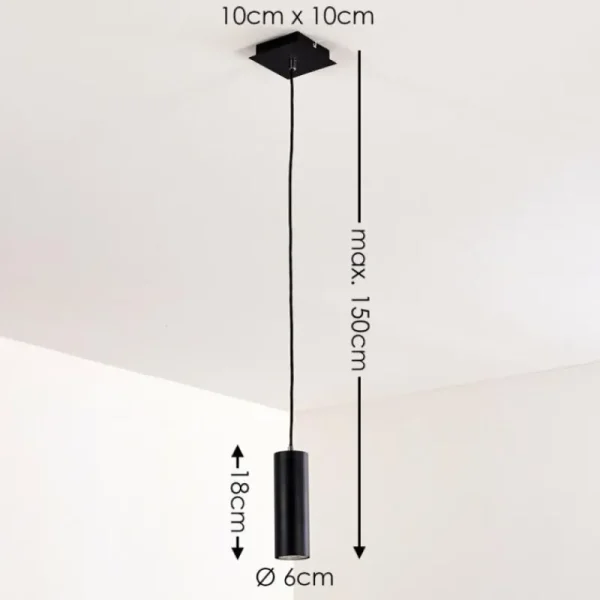 hofstein Suspension Zuoz Noir, 1 lumière* Lampes Modernes