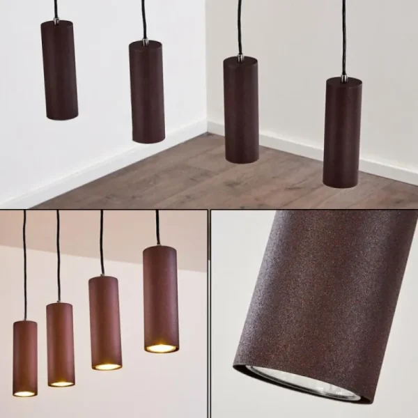 hofstein Suspension Zuoz Rouille, 4 lumières* Lampes Modernes