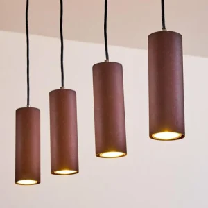 hofstein Suspension Zuoz Rouille, 4 lumières* Lampes Modernes