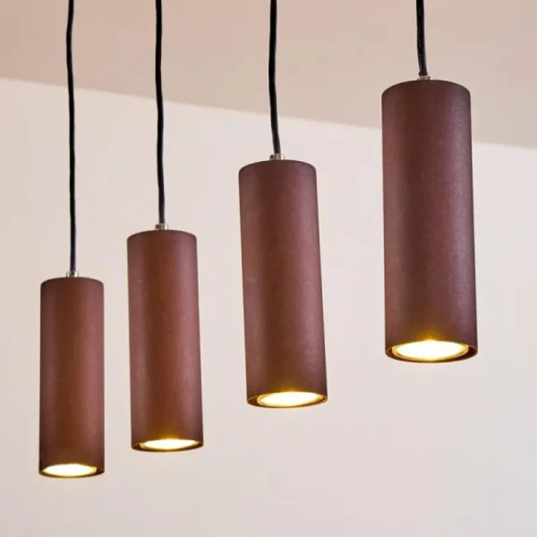 hofstein Suspension Zuoz Rouille, 4 lumières* Lampes Modernes
