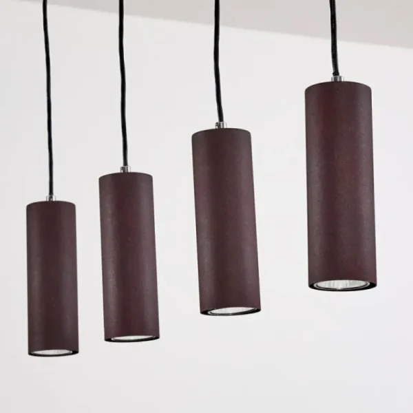 hofstein Suspension Zuoz Rouille, 4 lumières* Lampes Modernes