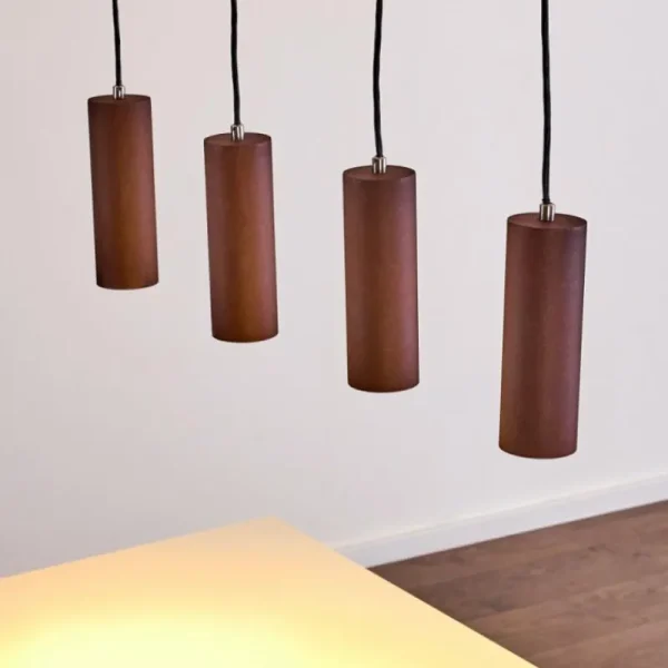 hofstein Suspension Zuoz Rouille, 4 lumières* Lampes Modernes