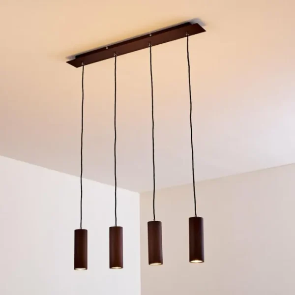hofstein Suspension Zuoz Rouille, 4 lumières* Lampes Modernes