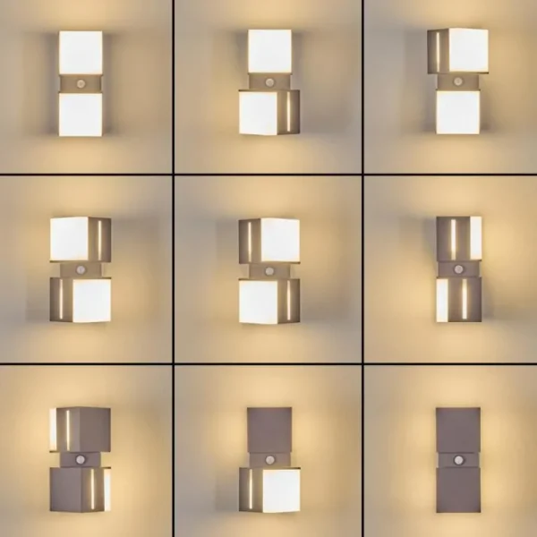 hofstein Swanek Lampe murale d´extérieur, Applique murale LED Anthracite, 2 lumières, Détecteur de mouvement* Lampes Modernes