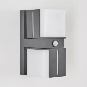 hofstein Swanek Lampe murale d´extérieur, Applique murale LED Anthracite, 2 lumières, Détecteur de mouvement* Lampes Modernes