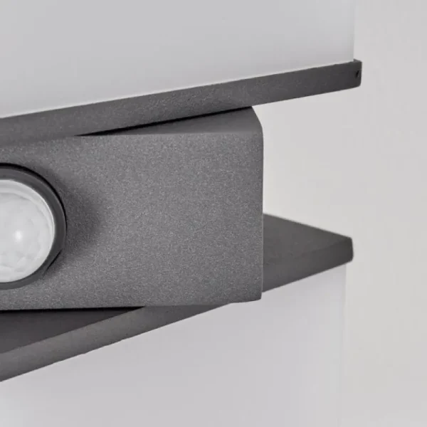 hofstein Swanek Lampe murale d´extérieur, Applique murale LED Anthracite, 2 lumières, Détecteur de mouvement* Lampes Modernes