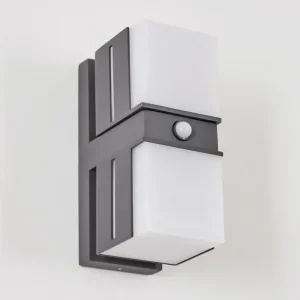 hofstein Swanek Lampe murale d´extérieur, Applique murale LED Anthracite, 2 lumières, Détecteur de mouvement* Lampes Modernes