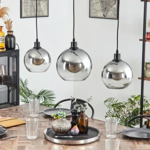 hofstein Tapitapa Suspension, Boule lumineuse Noir, 3 lumières* Lampes Modernes