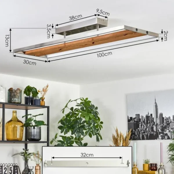 hofstein Terre Plafonnier, Spot de plafond LED Écru, Nickel mat, 1 lumière* Lampes Modernes