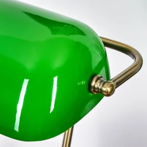 hofstein Tremoceira Lampe de banquier, Lampe de bureau, Lampe à poser Vieux laiton, 1 lumière* Lampes En Verre