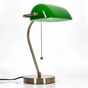 hofstein Tremoceira Lampe de banquier, Lampe de bureau, Lampe à poser Vieux laiton, 1 lumière* Lampes En Verre