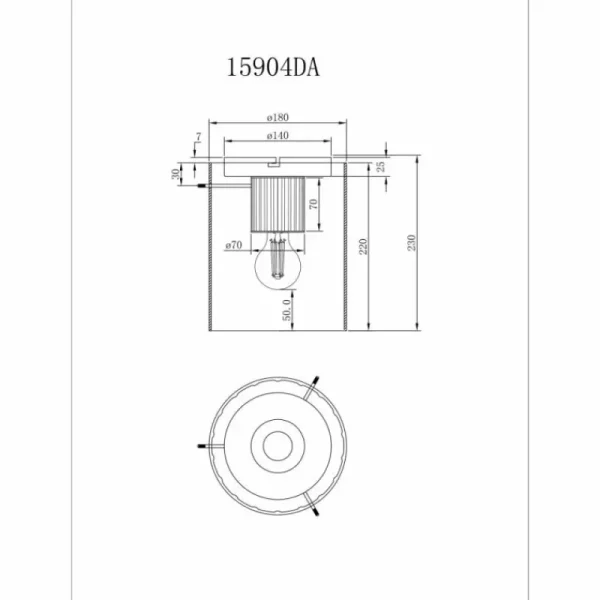 Luminaires Globo Lighting Tulivar Plafonnier Gris, 1 lumière* Lampes En Verre