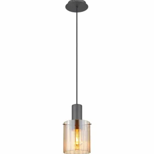 Luminaires Globo Lighting Tulivar Suspension Gris, 1 lumière* Lampes En Verre