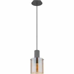 Luminaires Globo Lighting Tulivar Suspension Gris, 1 lumière* Lampes En Verre