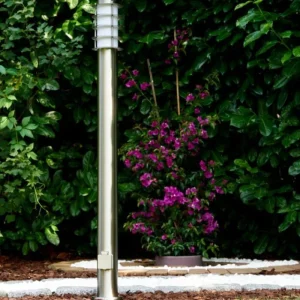 hofstein Tunes Lampadaire, Eclairage de chemin Acier inoxydable, 1 lumière* Lampes Modernes