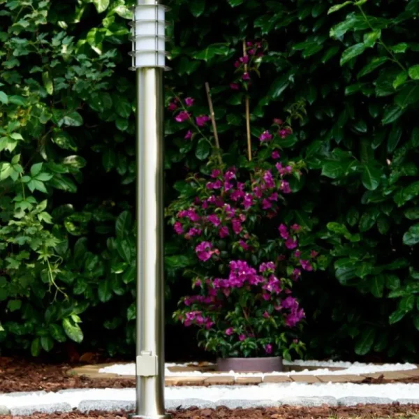 hofstein Tunes Lampadaire, Eclairage de chemin Acier inoxydable, 1 lumière* Lampes Modernes
