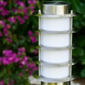 hofstein Tunes Lampadaire, Eclairage de chemin Acier inoxydable, 1 lumière* Lampes Modernes