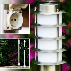 hofstein Tunes Lampadaire, Eclairage de chemin Acier inoxydable, 1 lumière* Lampes Modernes