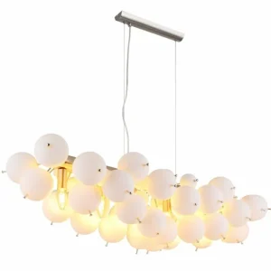 Luminaires Globo Lighting Udo Suspension Nickel mat, 6 lumières* Lampes En Verre