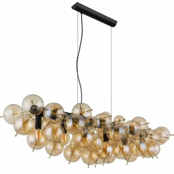 Luminaires Globo Lighting Udo Suspension Or, Noir, 6 lumières* Lampes En Verre