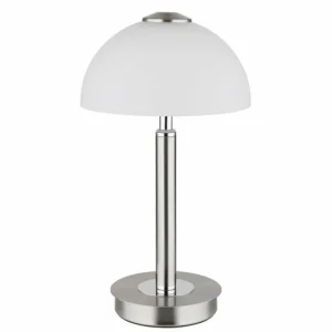 Luminaires Globo Lighting Uldin Lampe à poser LED Chrome, Nickel mat, 1 lumière* Lampes En Verre