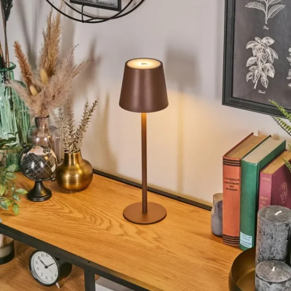 hofstein Vannie Lampe de table d'extérieur, Lampe à poser LED Brun, 1 lumière* Lampes Modernes
