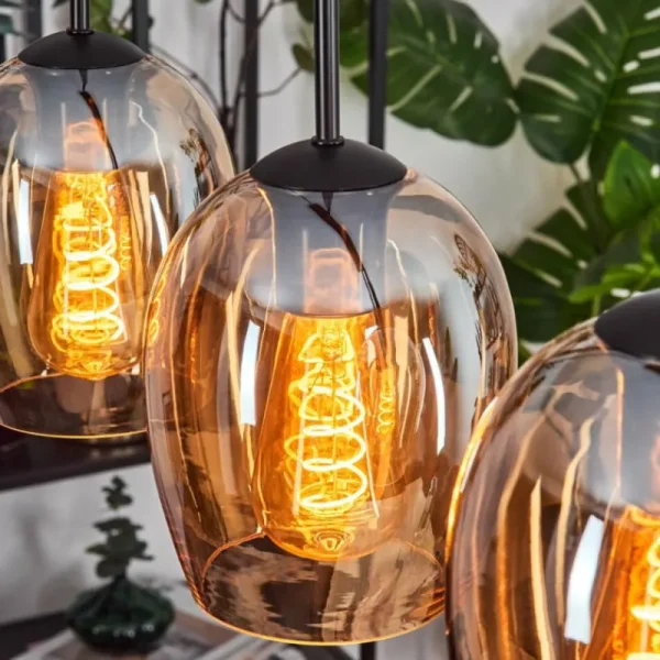 hofstein Vevino Suspension Ambre, 5 lumières* Lampes En Verre