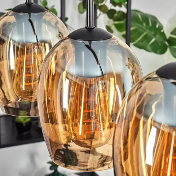 hofstein Vevino Suspension Ambre, 5 lumières* Lampes En Verre