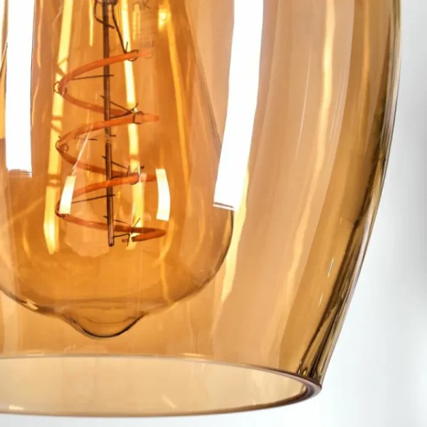 hofstein Vevino Suspension Ambre, 5 lumières* Lampes En Verre