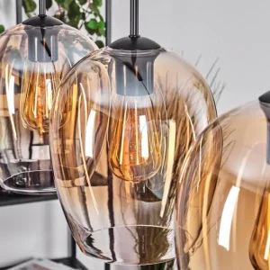 hofstein Vevino Suspension Ambre, Clair, 3 lumières* Lampes En Verre