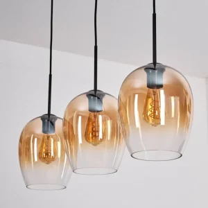 hofstein Vevino Suspension Ambre, Clair, 3 lumières* Lampes En Verre