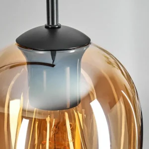 hofstein Vevino Suspension Ambre, Clair, 5 lumières* Lampes En Verre