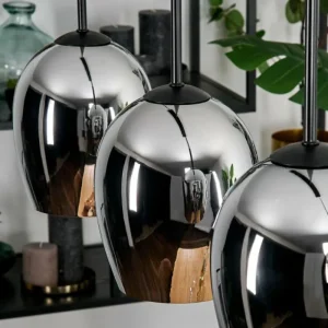 hofstein Vevino Suspension Chrome, 4 lumières* Lampes En Verre
