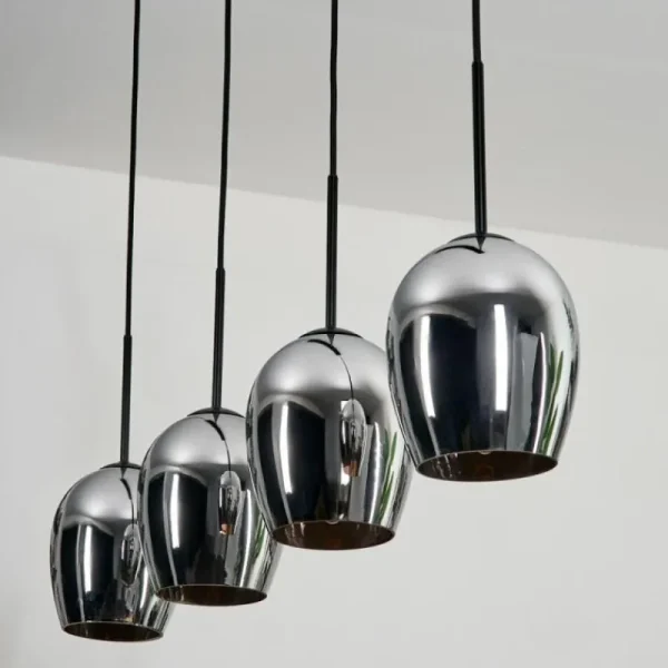 hofstein Vevino Suspension Chrome, 4 lumières* Lampes En Verre