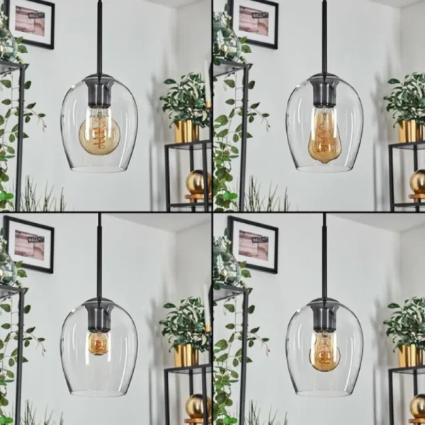hofstein Vevino Suspension Clair, 3 lumières* Lampes En Verre