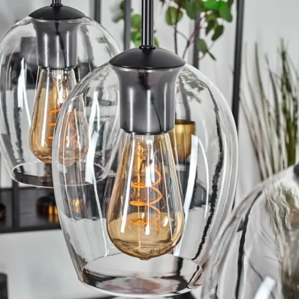 hofstein Vevino Suspension Clair, 3 lumières* Lampes En Verre