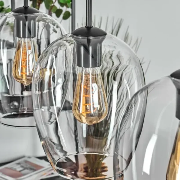 hofstein Vevino Suspension Clair, 3 lumières* Lampes En Verre