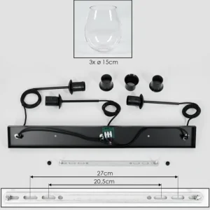 hofstein Vevino Suspension Clair, 3 lumières* Lampes En Verre