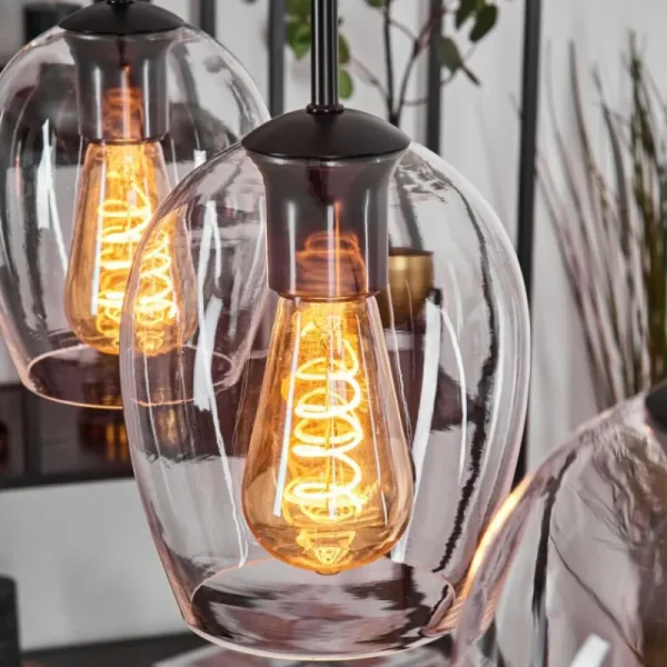hofstein Vevino Suspension Clair, 3 lumières* Lampes En Verre