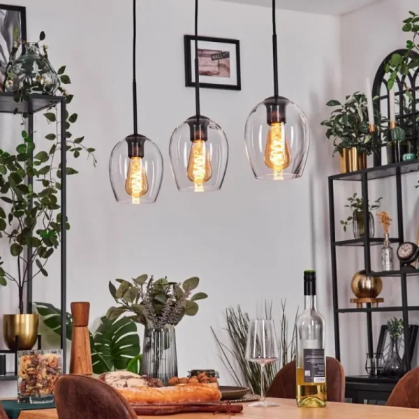 hofstein Vevino Suspension Clair, 3 lumières* Lampes En Verre