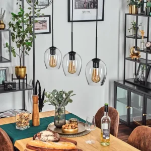 hofstein Vevino Suspension Clair, 3 lumières* Lampes En Verre