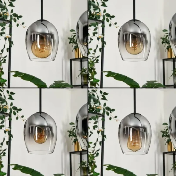 hofstein Vevino Suspension Clair, Fumé, 4 lumières* Lampes Modernes